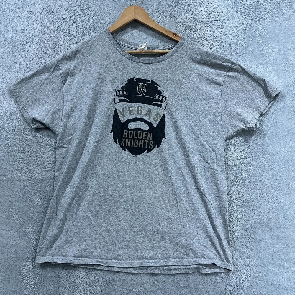 Vegas Golden Knights T-Shirt Mens XL Gray Hanes NHL Hockey Sports Summer Tee